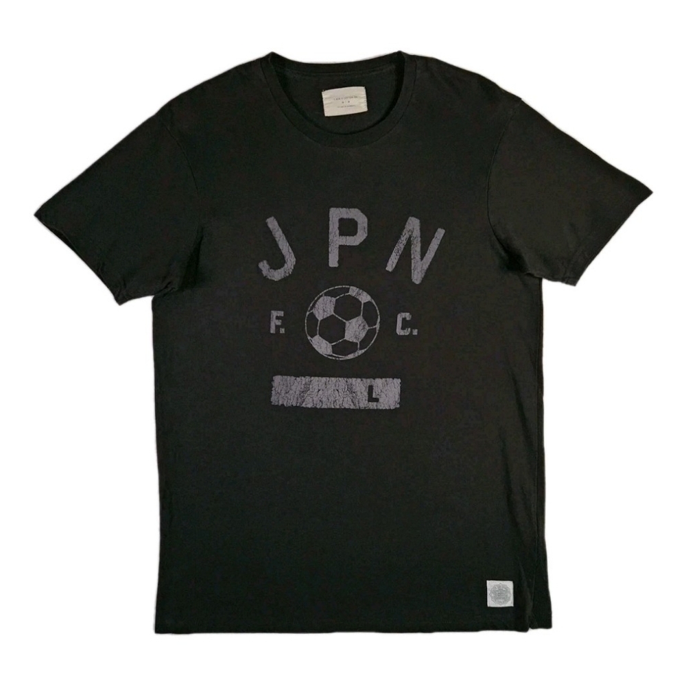 Retro Japan FC Soccer Shirt Medium Black Club Soccer Sportswear Crew Tee Unisex